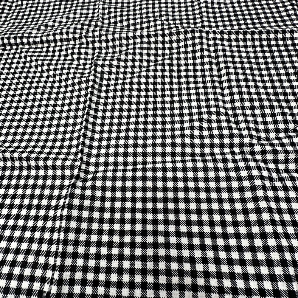 Vintage Black White Gingham Bandana Handkerchief, 100% Cotton 21"
